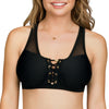 Black Passion Strappy Support Bikini Top by Parfait Lingerie with adjustable straps and supportive design, front view.
