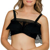 Parfait Lingerie PARFAIT Pure S8121 Womens Bandeau Bikini Top Ruffle Underwire Swimwear - Black