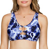 Parfait Lingerie Storm cut-out underwire bikini top in ink print, featuring adjustable straps and supportive design, front view.