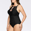 Parfait Lingerie PARFAIT Keira S8076 Womens One Piece Swimsuit Cut-Out Halter Support Swimwear - Black
