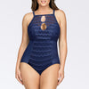 Parfait Lingerie PARFAIT Keira S8076 Womens One Piece Swimsuit Cut-Out Halter Support Swimwear - Twilight