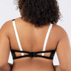 Parfait Lingerie PARFAIT Lauren S8222 Wireless Triangle Bikini Top with Strappy Back and Removable Padding - Black w White