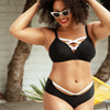 Parfait Lingerie PARFAIT Lauren S8222 Wireless Triangle Bikini Top with Strappy Back and Removable Padding - Black w White