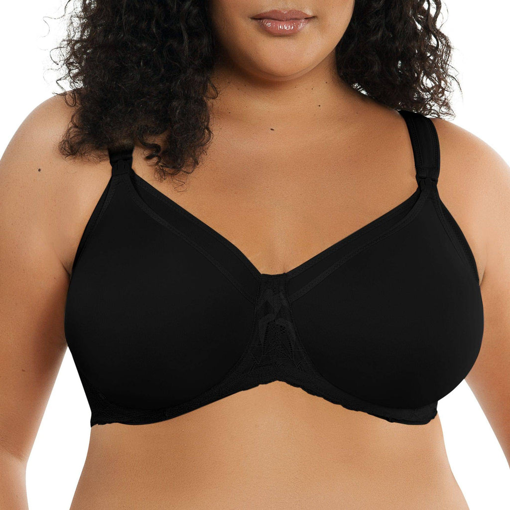 Black Leila underwire full bust nursing bra by Parfait Lingerie with supportive cups and adjustable straps, designed for nursing comfort.
