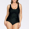 Parfait Lingerie PARFAIT Oceane S8066 Microfiber One Piece Swimsuit with Knotted Side Detail - Black