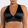 Black Rita Longline Bikini Top by Parfait Lingerie featuring cross back straps and shirred contour cups.