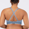 Parfait Lingerie PARFAIT Rita S8142 Longline Bikini Top with Cross Back Straps and Shirred Contour Cups - Dream Blue