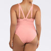 Parfait Lingerie PARFAIT Vivien S8167 One Piece Swimsuit with Shelf Bra, Shirred Detail and Bow Back Design - Pink Blush