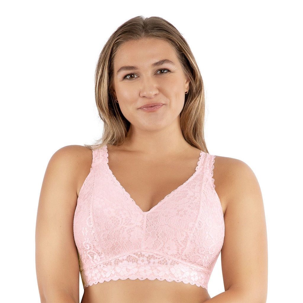 Parfait Lingerie Adriana Wire-Free Lace Bralette  - Petal Pink