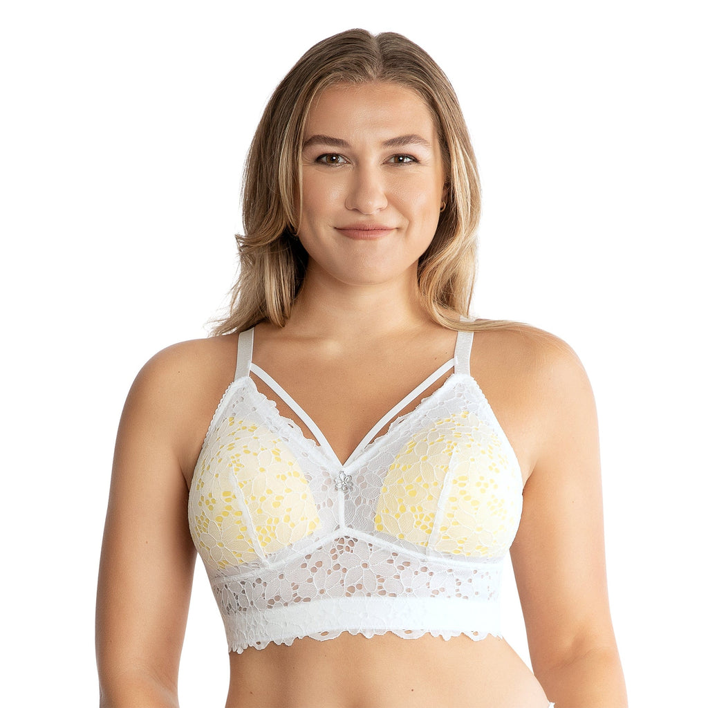 Parfait Lingerie Mia Daisy Wire-Free Bralette - Pearl White