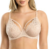 Parfait Lingerie PARFAIT Olivia P4000 Full-Busted Unlined Non-Padded Plunge Strappy Lace Bra - Cameo Rose