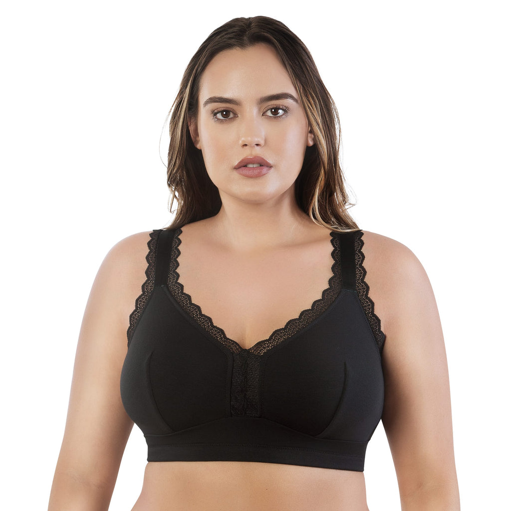 Black Dalis wire-free full bust bralette by Parfait Lingerie, featuring soft fabric and supportive design, shown on a mannequin.