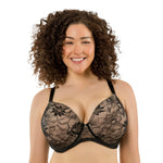 Parfait Lingerie Parfait Luxlacy P2000 Full Busted Lace Molded Padded Everyday Basic Wired T-shirt Bra - Black