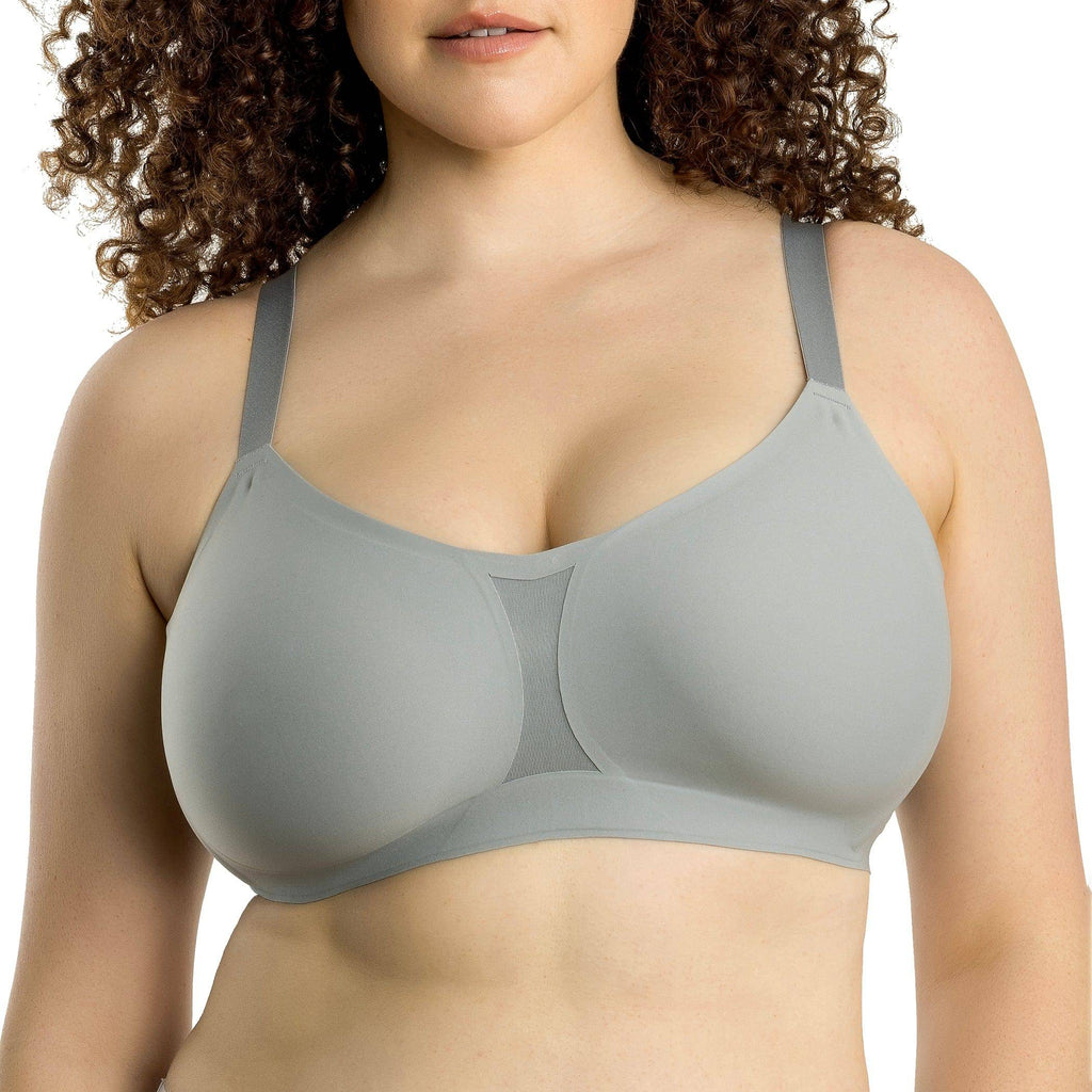 Grey Simplicity full bust everyday bra by Parfait Lingerie, seamless wire-free design with comfortable support.