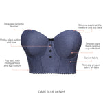 Parfait Lingerie Dolly Denim Longline Strapless Bustier - Dark Blue Denim