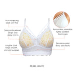 Parfait Lingerie Mia Daisy Wire-Free Bralette - Pearl White