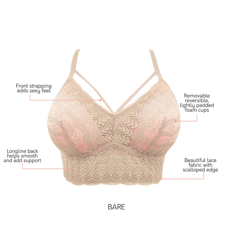 Parfait Lingerie Mia Lace Wire-Free Lace Bralette - Bare