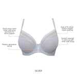 Shea Plunge Unlined Bra - Silver