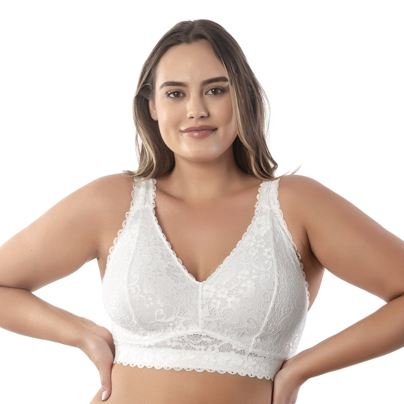 Parfait Lingerie Bralette Adriana Wire-Free Lace Bralette - Pearl white