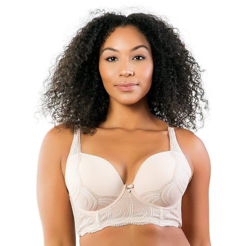 Parfait Lingerie Pearl Longline Plunge Bra  - Cameo Rose