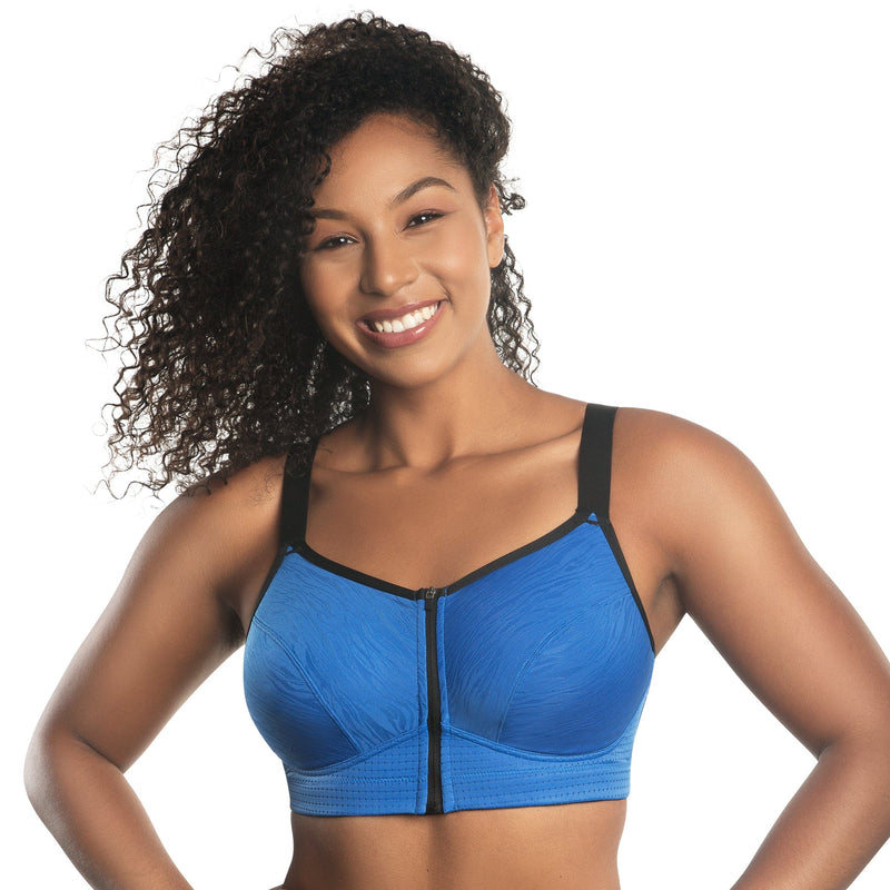 Parfait Lingerie Wave Wire-free Zip Front Sports Bra - Nautical Blue