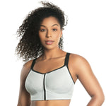 Parfait Lingerie Sports Bra Wave Wire-free Zip Front Sports Bra - Silver