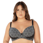 Parfait Lingerie Casey Plunge Molded T-Shirt Bra - Mosaic Black