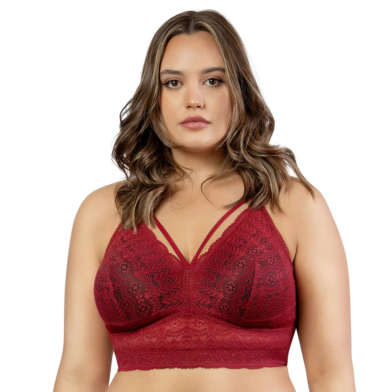 Parfait Lingerie Mia Lace Wire-Free Lace Bralette - Rio Red