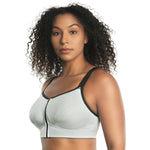 Parfait Lingerie Sports Bra Wave Wire-free Zip Front Sports Bra - Silver