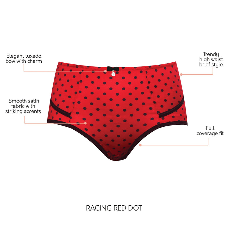 Parfait Lingerie Charlotte High Waist Brief - Racing Red Dot