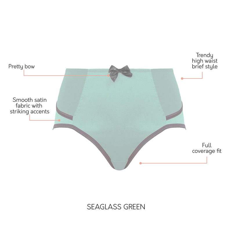 Parfait Lingerie Charlotte High Waist Brief - Seaglass Green