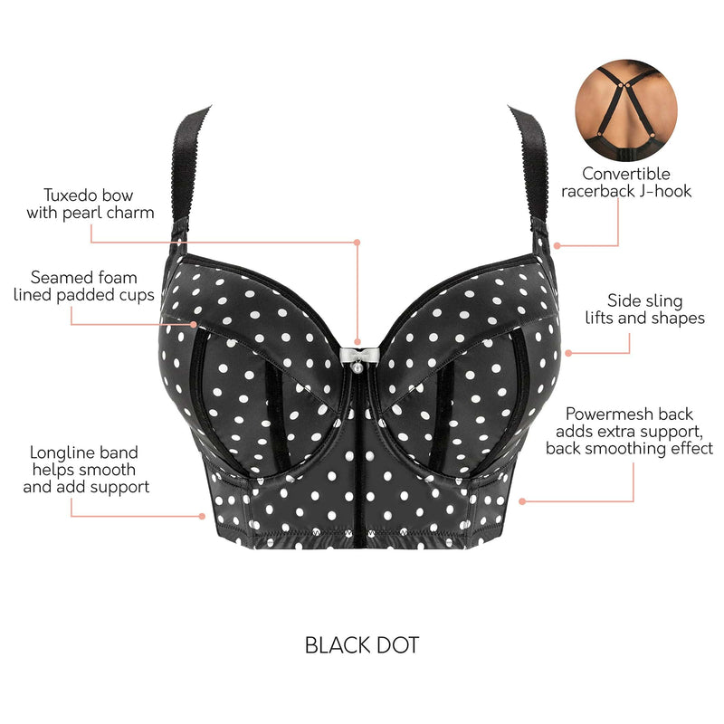 Parfait Lingerie Charlotte Longline Bra - Black Dot