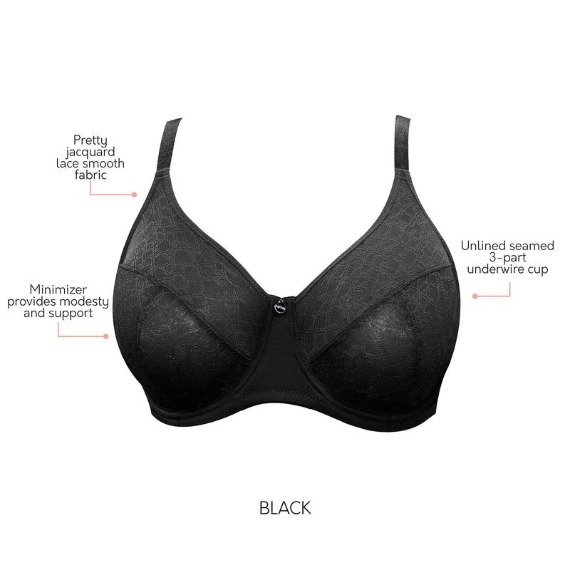 Parfait Lingerie Minimizer Enora Minimizer Bra - Black