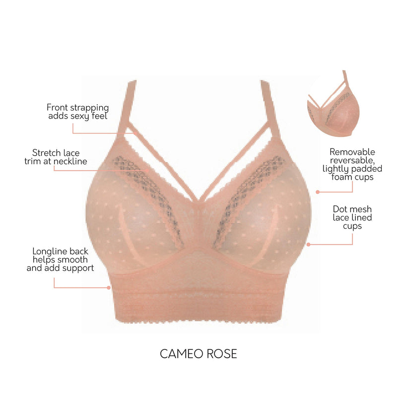 Mia Dot Wire-Free Bralette - Cameo Rose