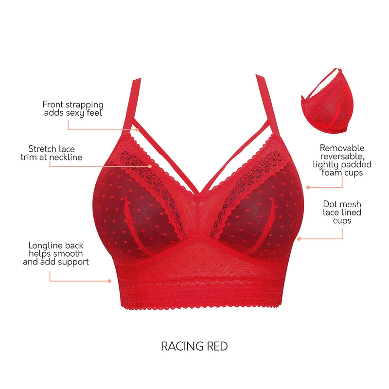 Parfait Lingerie Bralette Mia Dot Wire-Free Bralette - Racing Red