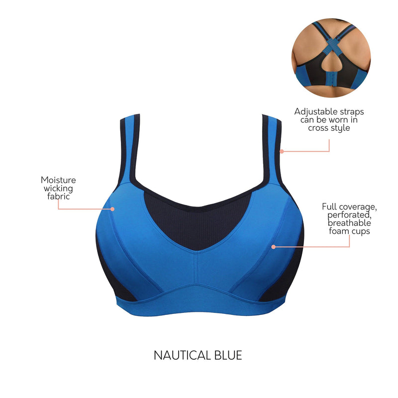 Parfait Lingerie Sports Bra Dynamic Mid-High Impact Sports Bra - Nautical Blue