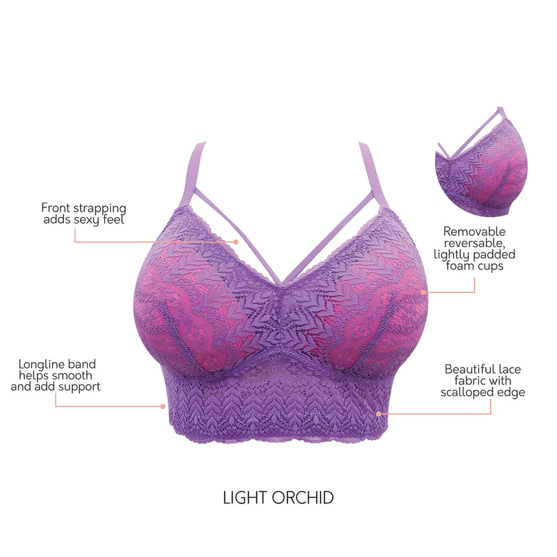 Parfait Lingerie Bralette Mia Lace Wire-Free Lace Bralette - Light Orchid