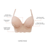 Parfait Lingerie Pearl Longline Plunge Bra  - Cameo Rose