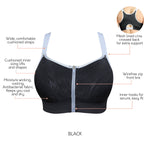 Parfait Lingerie Wave Wire-free Zip Front Sports Bra - Black